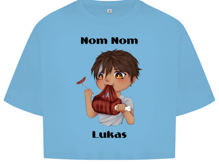 Damen Oversize Crop Top - Mampf Chibi