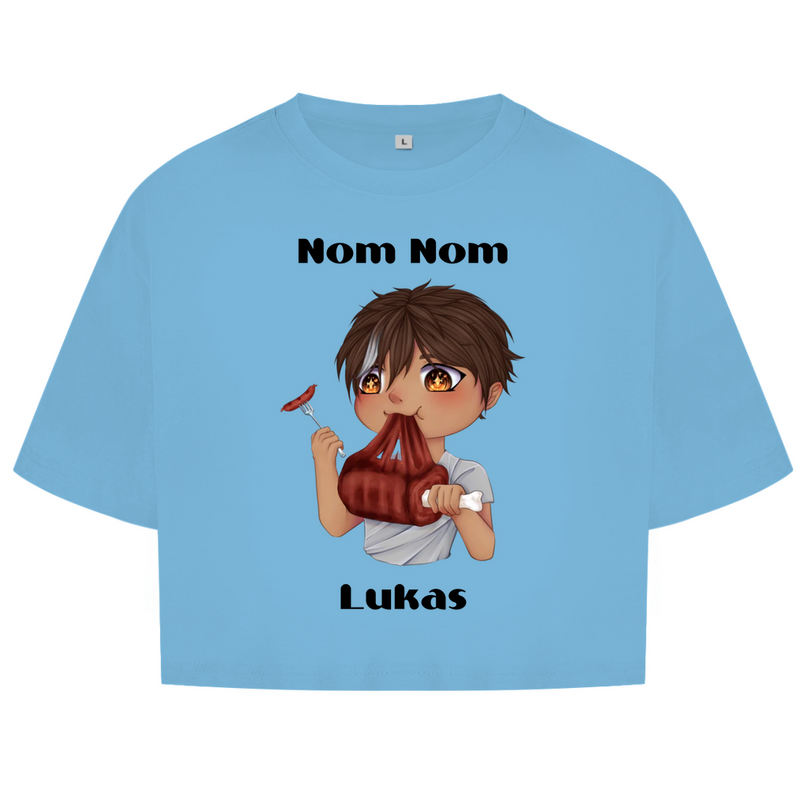 Damen Oversize Crop Top - Mampf Chibi