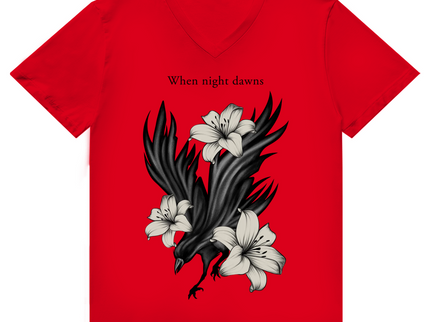 Herren Premium Bio V-Neck T-Shirt - Rabe & Lilien Motiv