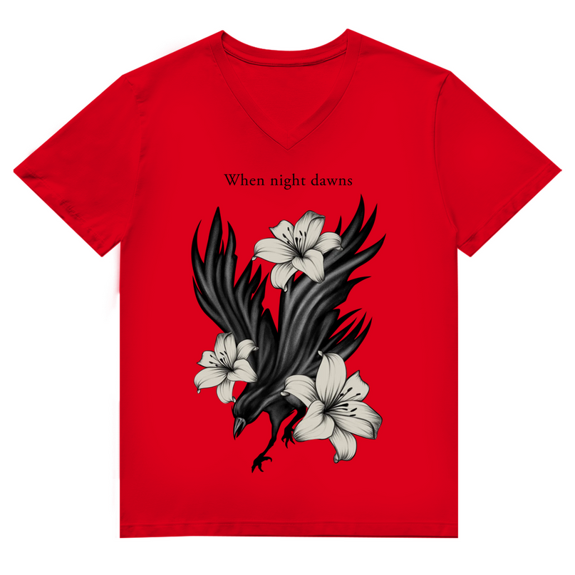 Herren Premium Bio V-Neck T-Shirt - Rabe & Lilien Motiv