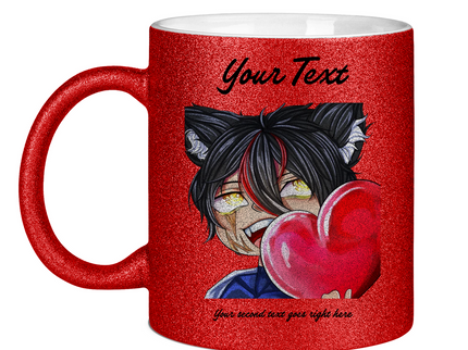 Glitzertasse Tasse - Chibi Herz