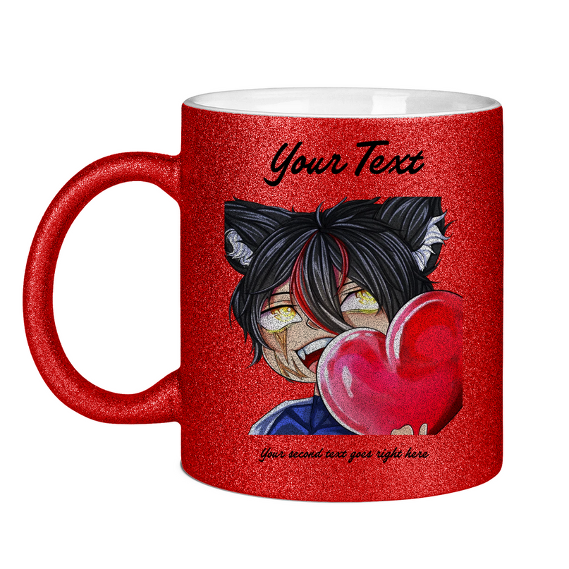 Glitzertasse Tasse - Chibi Herz