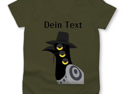 Damen Premium Bio V-Neck T-Shirt Damen Premium Bio V-Neck T-Shirt – Dämonischer Vogel