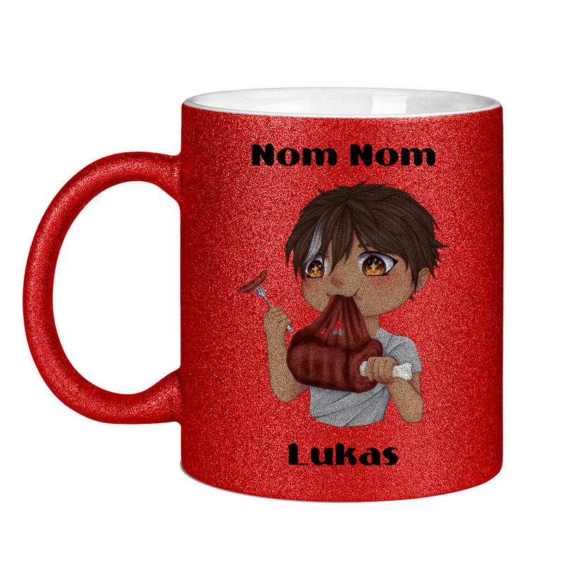 Glitzertasse Tasse - Mampf Chibi