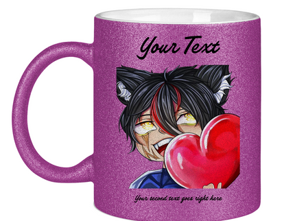 Glitzertasse Tasse - Chibi Herz
