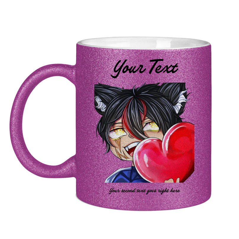 Glitzertasse Tasse - Chibi Herz