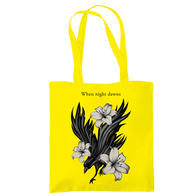 Tragetasche – Rabe und Lilien