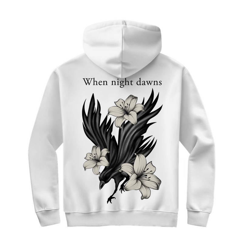 Herren Zipper Hoodie – Rabe und Lilien