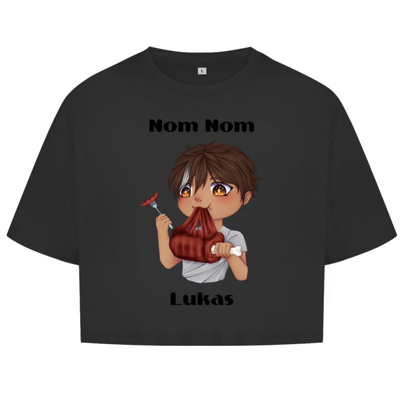 Damen Oversize Crop Top - Mampf Chibi