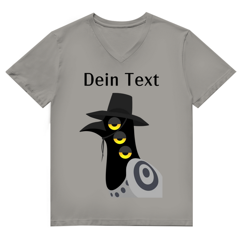 Herren Premium Bio V-Neck T-Shirt – Dämonischer Vogel