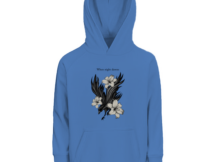 Kinder Premium Bio Hoodie – Rabe und Lilien