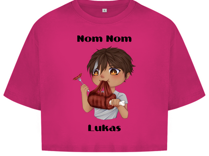 Damen Oversize Crop Top - Mampf Chibi