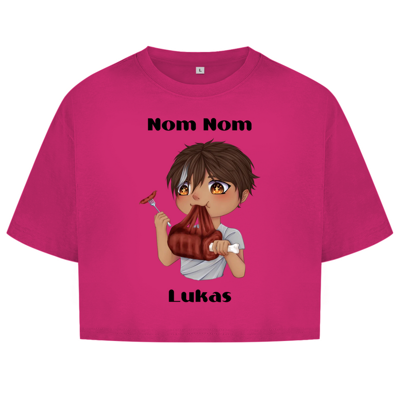 Damen Oversize Crop Top - Mampf Chibi