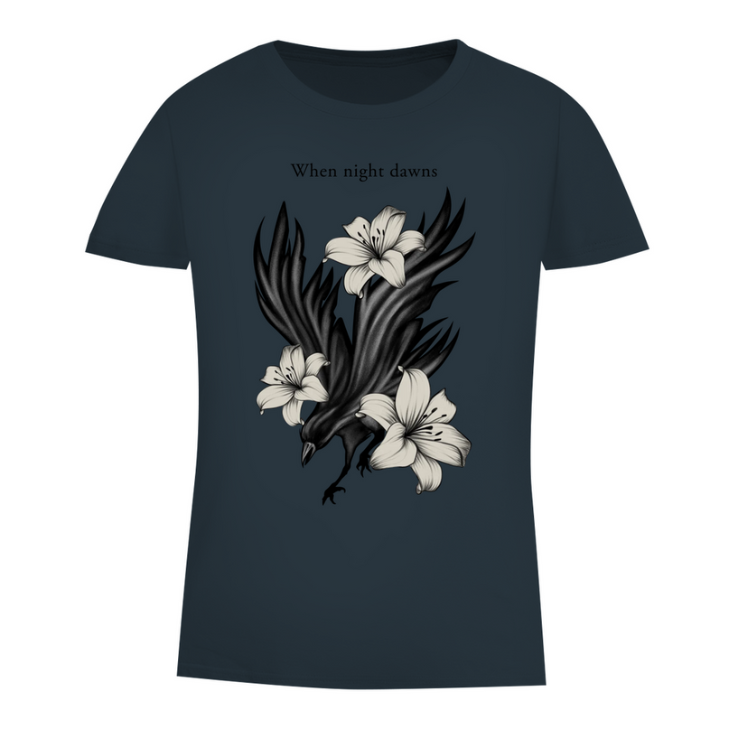 Damen Premium Bio T-Shirt – Rabe und Lilien