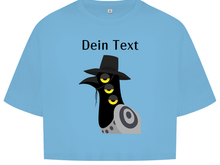 Damen Oversize Crop Top – Dämonischer Vogel