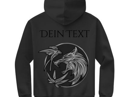 Herren Zipper Hoodie Wolfsemblem