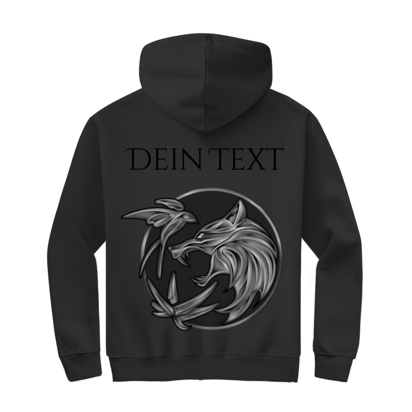 Herren Zipper Hoodie Wolfsemblem