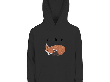 Kinder Premium Bio Hoodie – Schlafender Fuchs