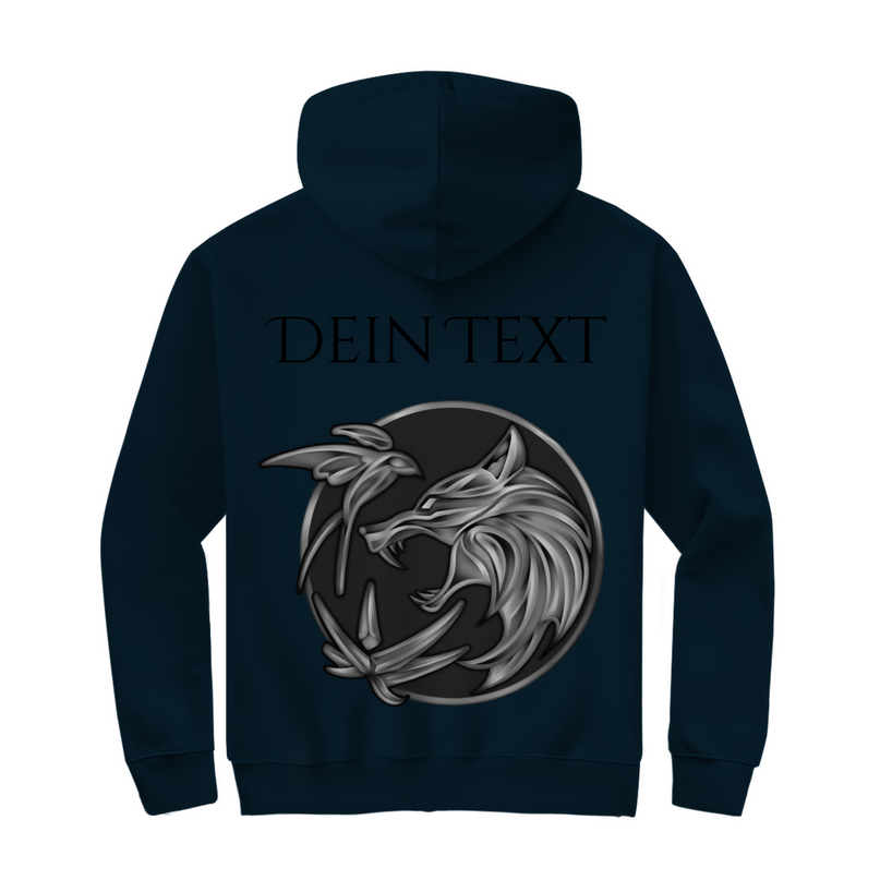 Herren Zipper Hoodie Wolfsemblem