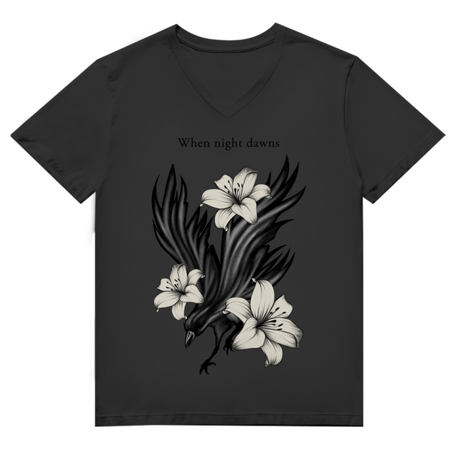 Herren Premium Bio V-Neck T-Shirt - Rabe & Lilien Motiv