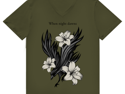 Herren Premium Bio V-Neck T-Shirt - Rabe & Lilien Motiv