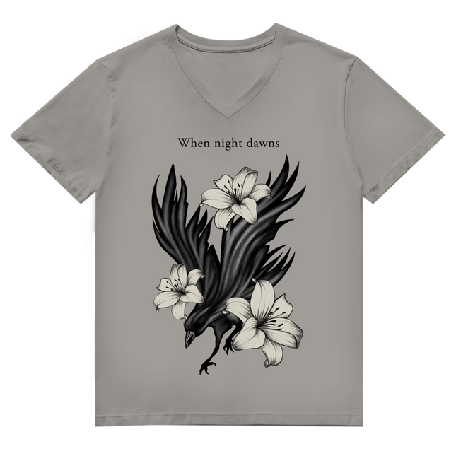 Herren Premium Bio V-Neck T-Shirt - Rabe & Lilien Motiv