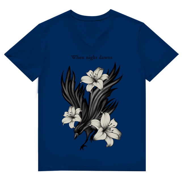 Herren Premium Bio V-Neck T-Shirt - Rabe & Lilien Motiv