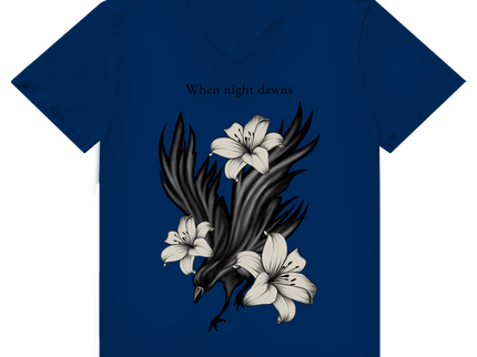 Herren Premium Bio V-Neck T-Shirt - Rabe & Lilien Motiv
