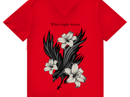 Herren Premium Bio V-Neck T-Shirt - Rabe & Lilien Motiv