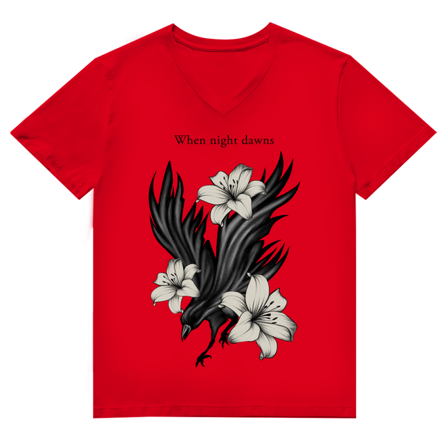 Herren Premium Bio V-Neck T-Shirt - Rabe & Lilien Motiv