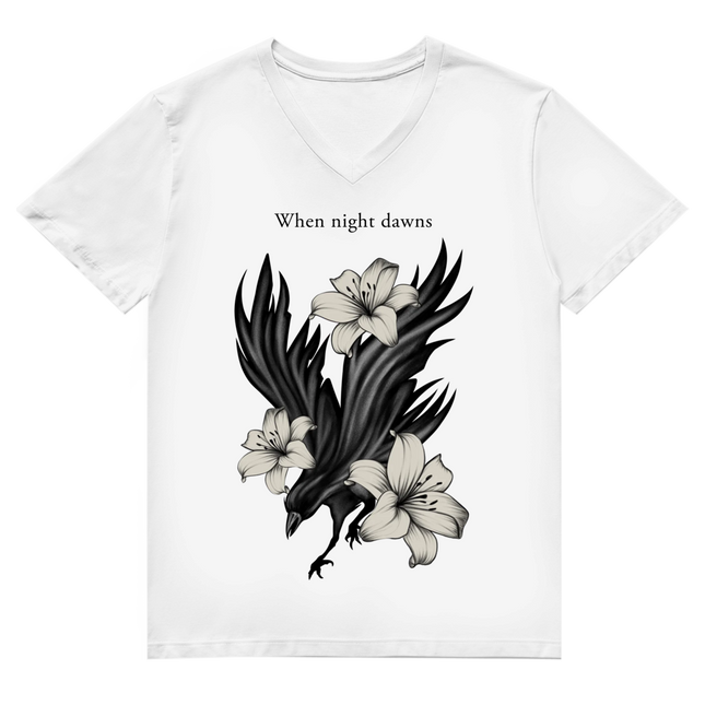 Herren Premium Bio V-Neck T-Shirt - Rabe & Lilien Motiv