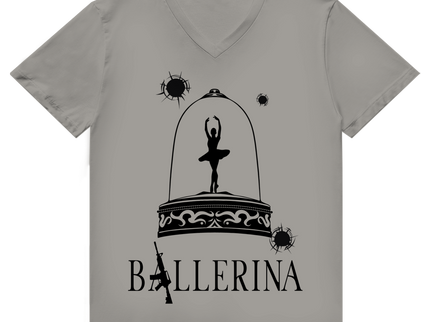 Herren Premium Bio V-Neck T-Shirt - Tänzerin im Kugelhagel
