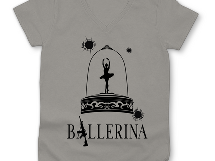 Damen Premium Bio V-Neck T-Shirt - Tänzerin im Kugelhagel