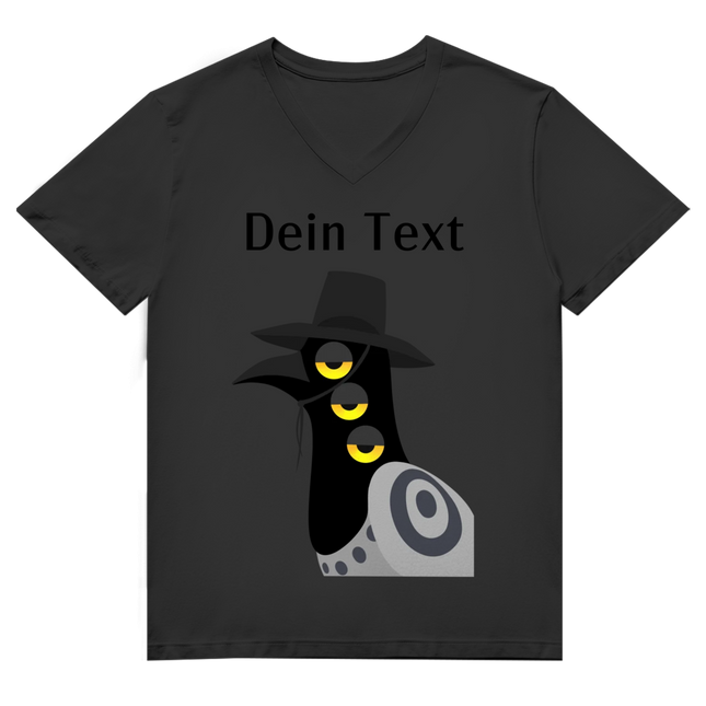 Herren Premium Bio V-Neck T-Shirt – Dämonischer Vogel
