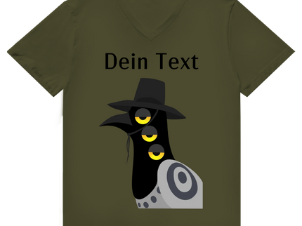 Herren Premium Bio V-Neck T-Shirt – Dämonischer Vogel