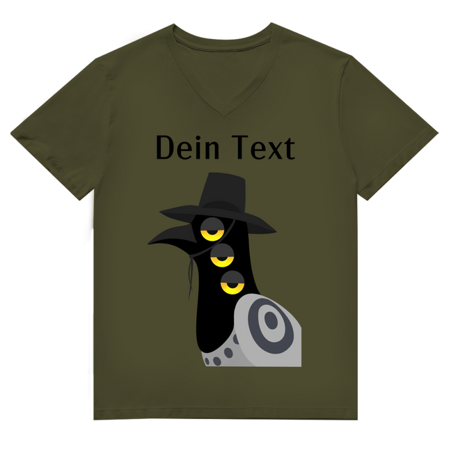 Herren Premium Bio V-Neck T-Shirt – Dämonischer Vogel