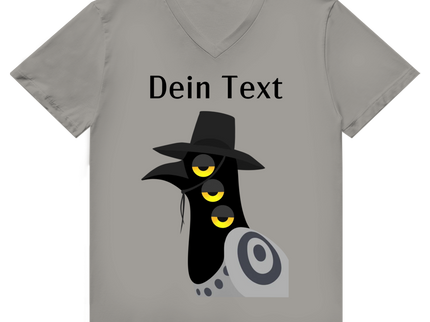 Herren Premium Bio V-Neck T-Shirt – Dämonischer Vogel