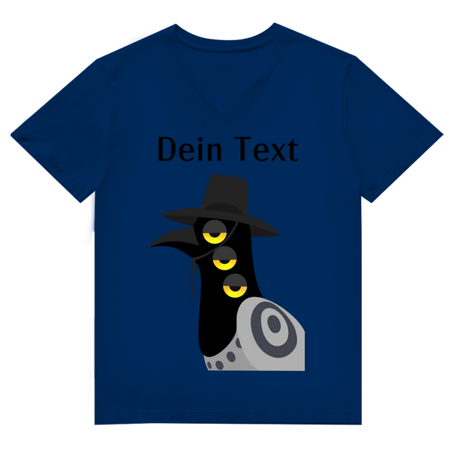 Herren Premium Bio V-Neck T-Shirt – Dämonischer Vogel