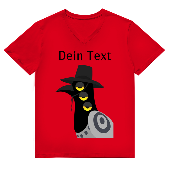 Herren Premium Bio V-Neck T-Shirt – Dämonischer Vogel