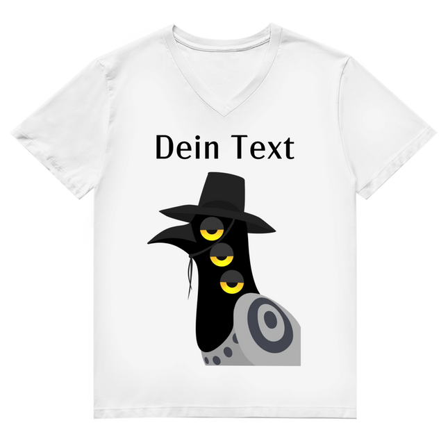 Herren Premium Bio V-Neck T-Shirt – Dämonischer Vogel