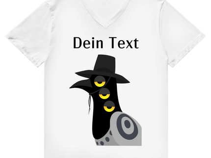 Herren Premium Bio V-Neck T-Shirt – Dämonischer Vogel