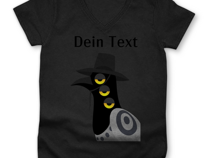 Damen Premium Bio V-Neck T-Shirt – Dämonischer Vogel