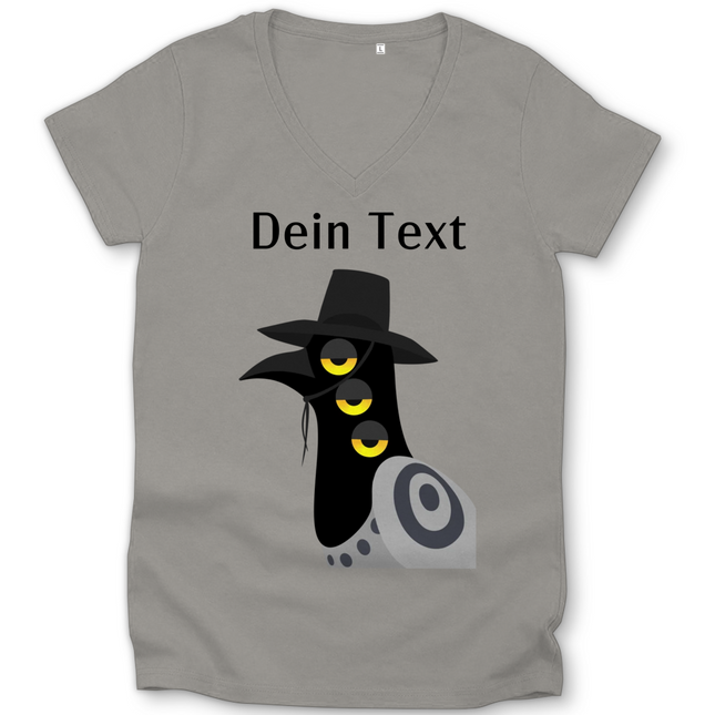 Damen Premium Bio V-Neck T-Shirt – Dämonischer Vogel