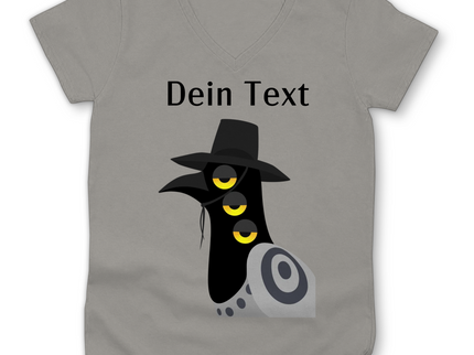 Damen Premium Bio V-Neck T-Shirt – Dämonischer Vogel