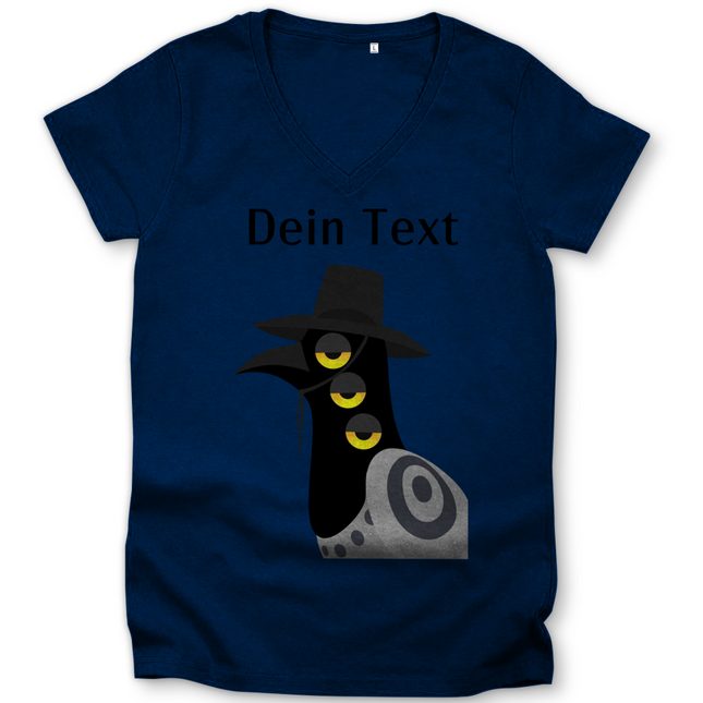 Damen Premium Bio V-Neck T-Shirt – Dämonischer Vogel