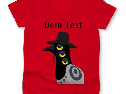 Damen Premium Bio V-Neck T-Shirt – Dämonischer Vogel