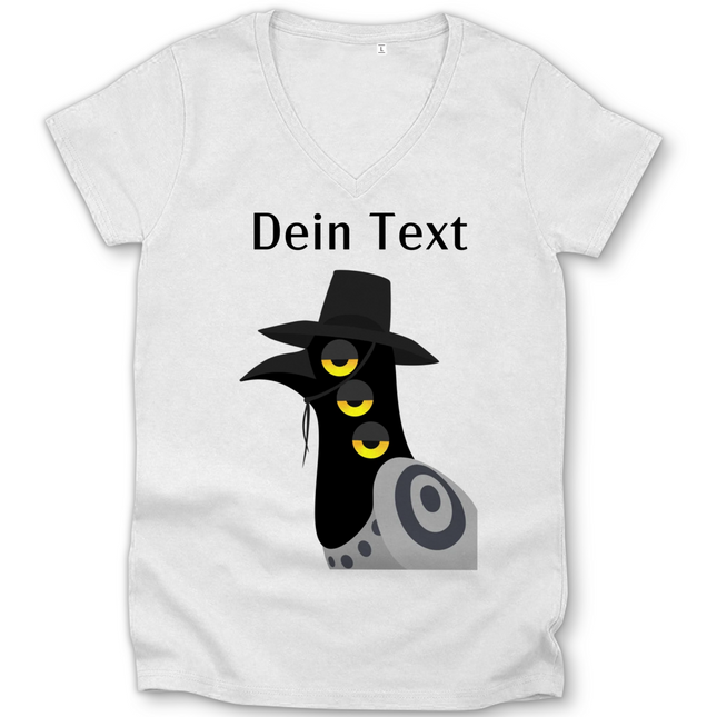 Damen Premium Bio V-Neck T-Shirt – Dämonischer Vogel