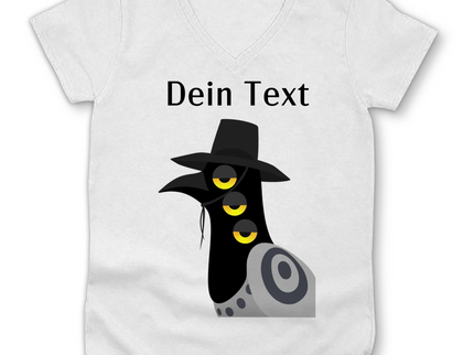 Damen Premium Bio V-Neck T-Shirt – Dämonischer Vogel