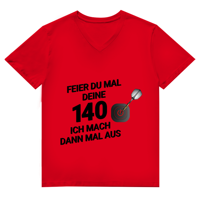 Herren Premium Bio V-Neck T-Shirt – Feier du mal deine 140