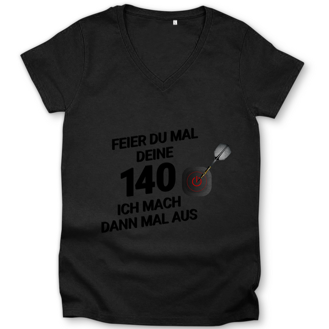 Damen Premium Bio V-Neck T-Shirt – Feier du mal deine 140